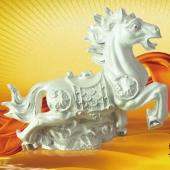 金錢馬純銀禮品加工定制、設計制作純銀工藝品